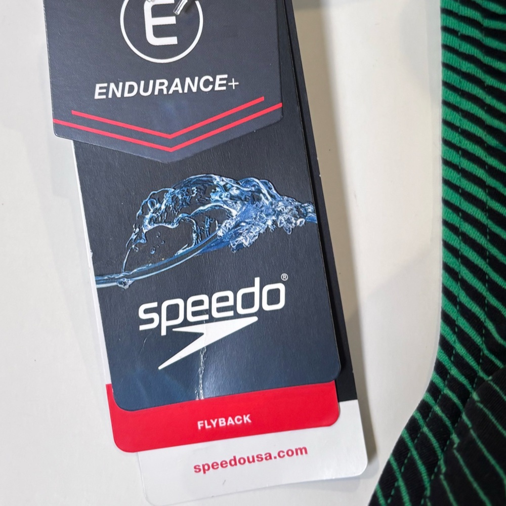 Speedo Swimsuit One Piece Endurance+Flyback Youth Competitive Blue Green S/4 - Picture 10 of 11